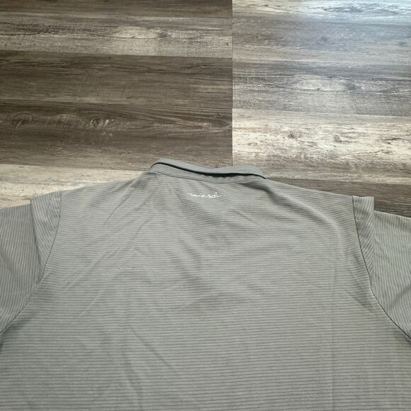 Travis Mathew Gray Mens XL Brand Spellout Stripe Streetwear Polo Shirt - Picture 12 of 14
